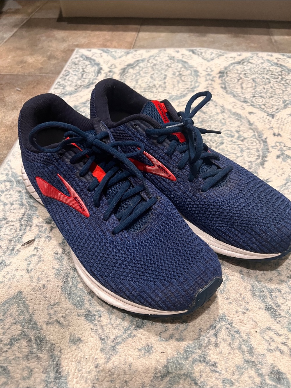 Brooks Navy and Red Men’s Running Sneakers